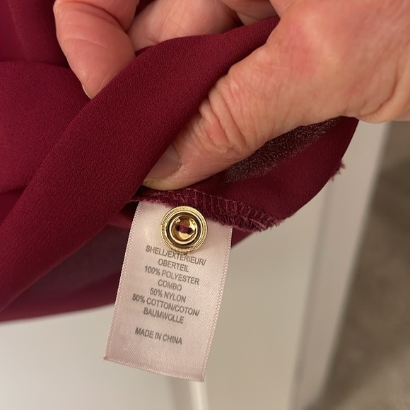 ADRIANNa PAPELL Blouse/Burgundy/Lace long Sleeve/scoop Neck/Pull over - Picture 9 of 10